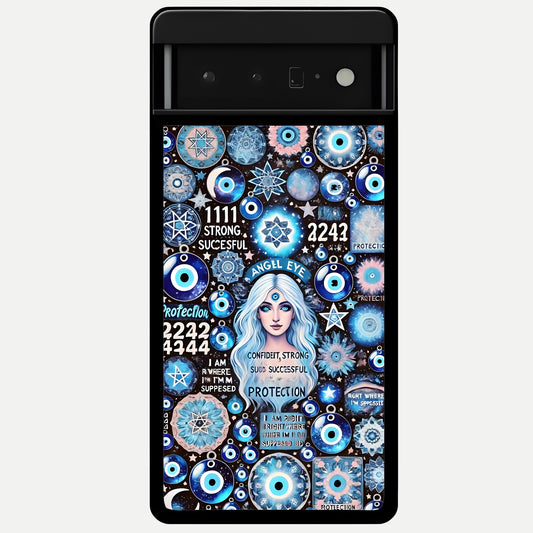  Angel Aura Shield Glass Case For Google Pixel 6 Pro back cover – full design glossy printed glass finish