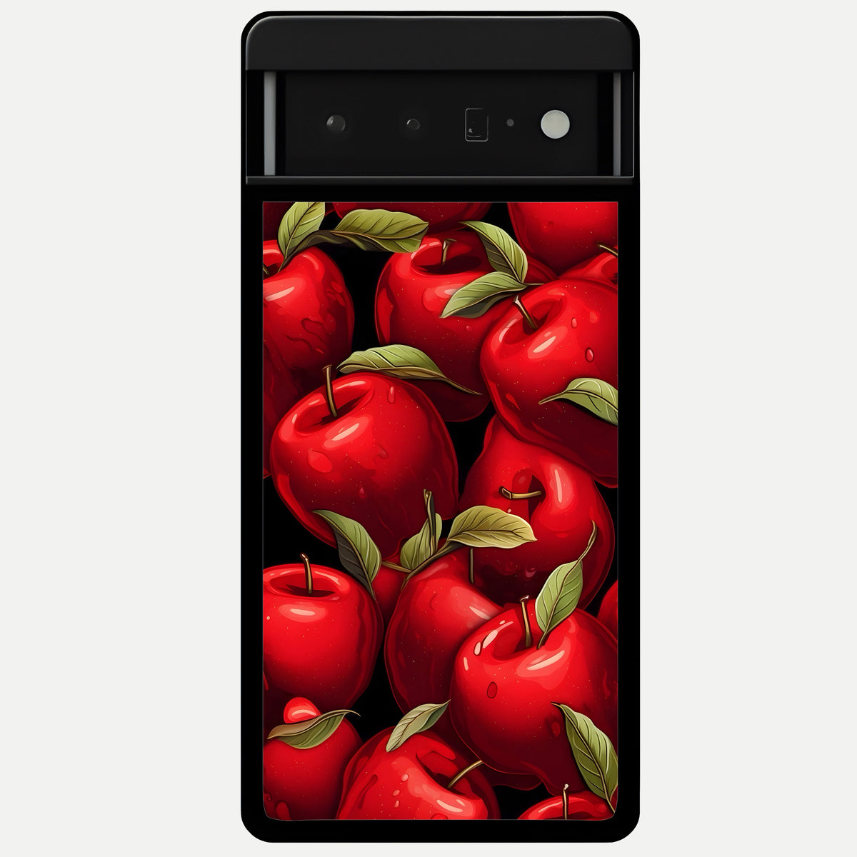  Apple Pattern Glass Case For Google Pixel 6 Pro back cover – full design glossy printed glass finish