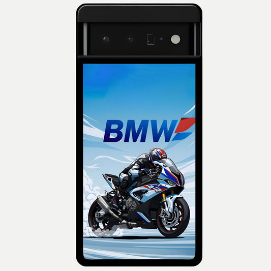  BMW Power Drift Glass Case For Google Pixel 6 Pro back cover – full design glossy printed glass finish