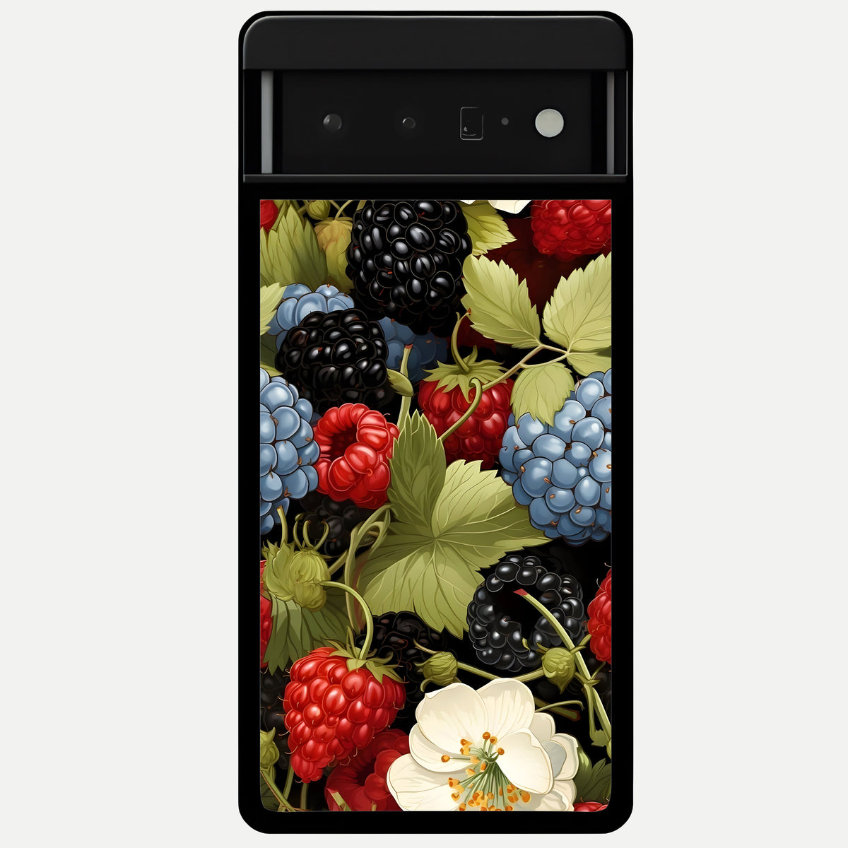  Berry Bloom Charm Glass Case For Google Pixel 6 Pro back cover – full design glossy printed glass finish
