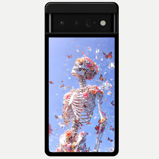  Bloom Beyond Bones Glass Case For Google Pixel 6 Pro back cover – full design glossy printed glass finish