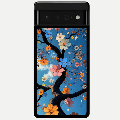  Blossom Dream Sky Glass Case For Google Pixel 6 Pro back cover – full design glossy printed glass finish