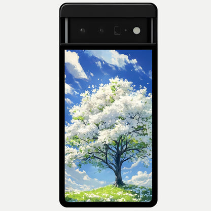  Blossom Sky Serenity Glass Case For Google Pixel 6 Pro back cover – full design glossy printed glass finish