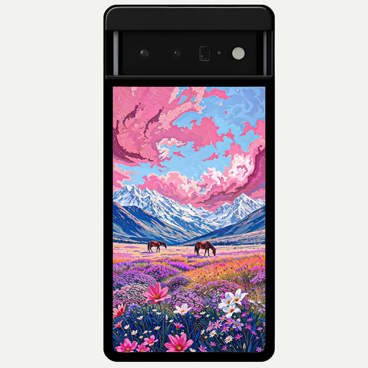  Blossom Valley Dream Glass Case For Google Pixel 6 Pro back cover – full design glossy printed glass finish