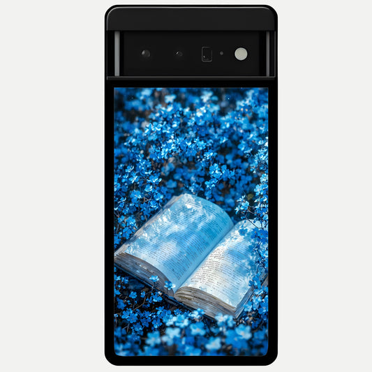  Blue Bloom Tales Glass Case For Google Pixel 6 Pro back cover – full design glossy printed glass finish
