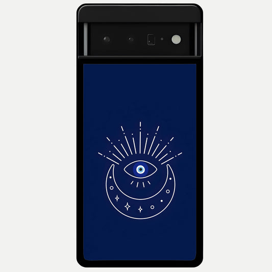  Blue Evil Eye Glass Case For Google Pixel 6 Pro back cover – full design glossy printed glass finish