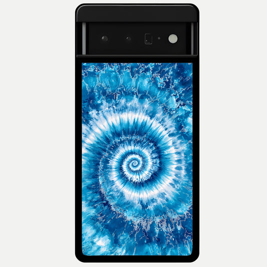  Blue Galaxy Wave Glass Case For Google Pixel 6 Pro back cover – full design glossy printed glass finish