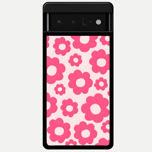  Blush Flower Pop Glass Case For Google Pixel 6 Pro back cover – full design glossy printed glass finish