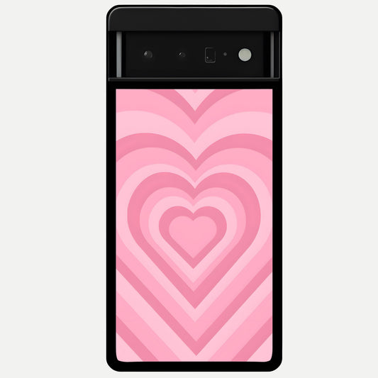  Blush Heart Waves Glass Case For Google Pixel 6 Pro back cover – full design glossy printed glass finish