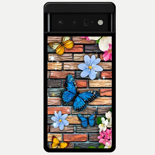  Brick Bloom Flight Glass Case For Google Pixel 6 Pro back cover – full design glossy printed glass finish
