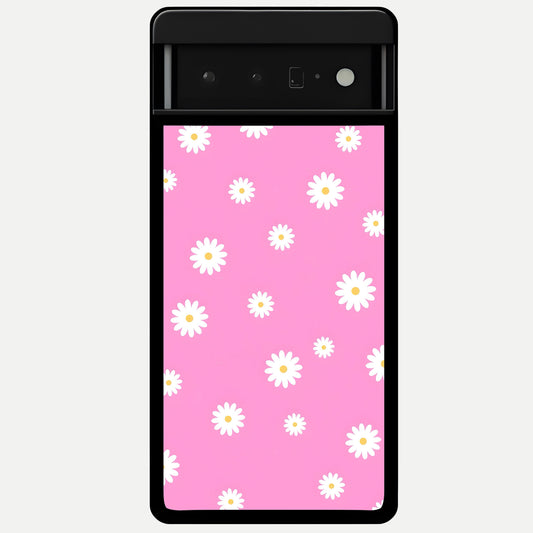  Bubblegum Daisy Pop Glass Case For Google Pixel 6 Pro back cover – full design glossy printed glass finish