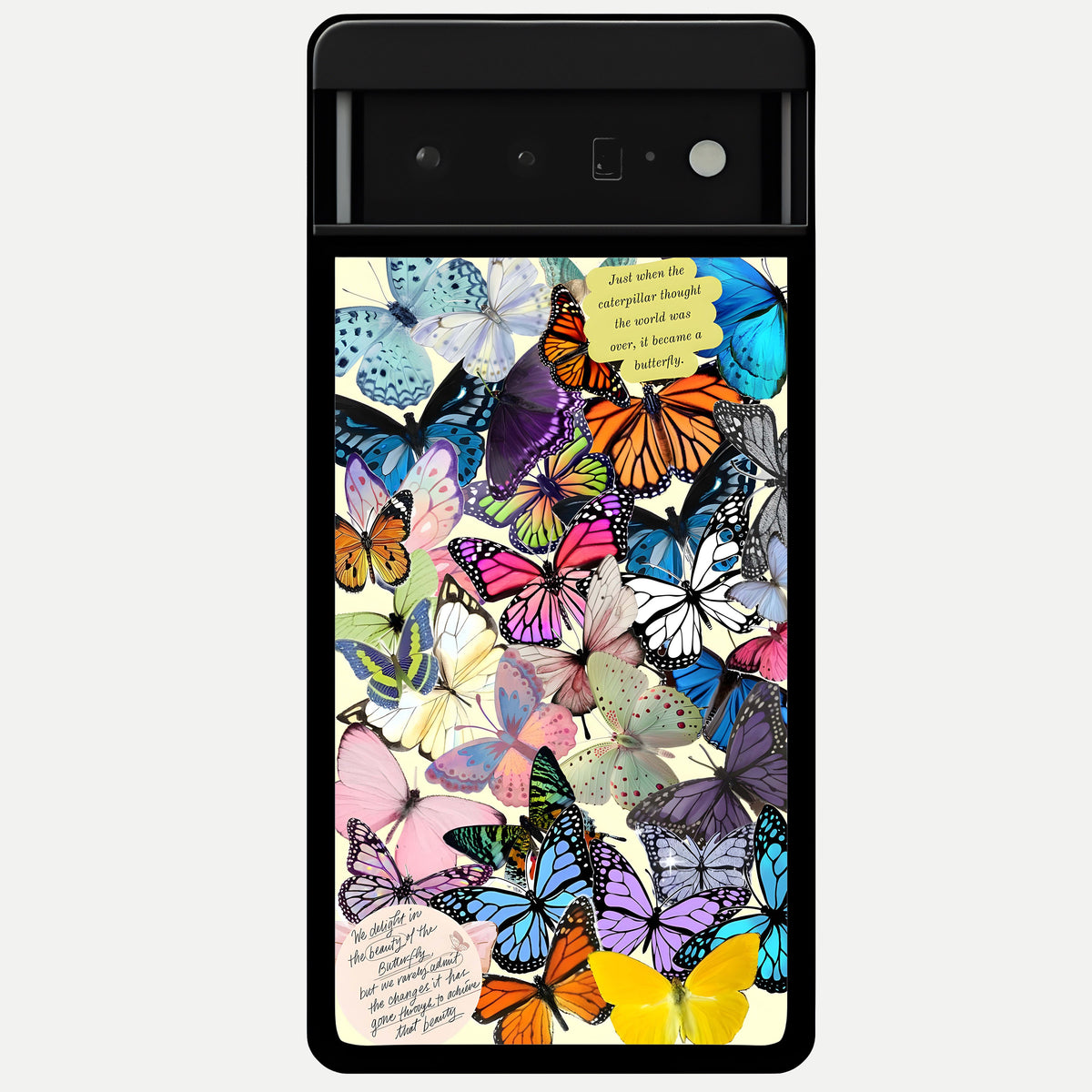  Butterflies Petal Dream Glass Case For Google Pixel 6 Pro back cover – full design glossy printed glass finish