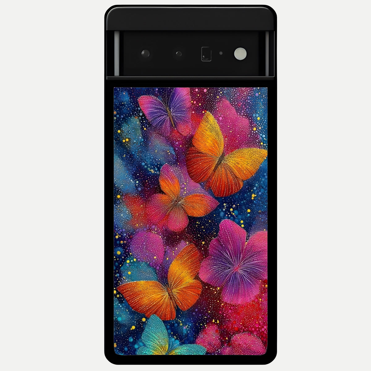  Butterfly Dream Mist Glass Case For Google Pixel 6 Pro back cover – full design glossy printed glass finish