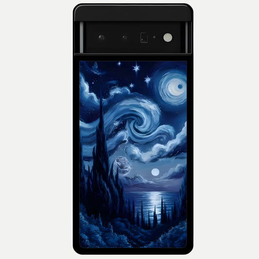  Celestial Dream Van Gogh Glass Case For Google Pixel 6 Pro back cover – full design glossy printed glass finish