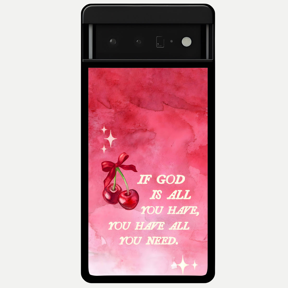  Cherry Quote Glass Case For Google Pixel 6 Pro back cover – full design glossy printed glass finish