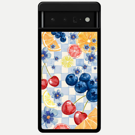  Citrus Bloom Joy Glass Case For Google Pixel 6 Pro back cover – full design glossy printed glass finish
