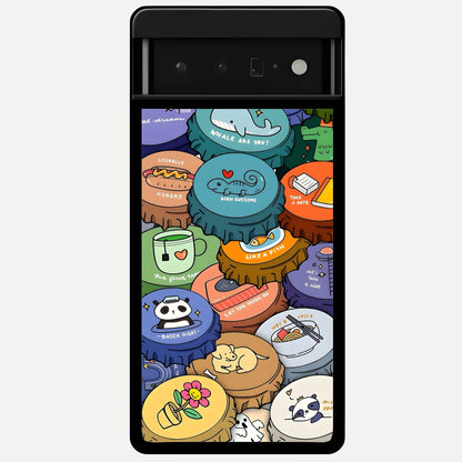 Coins Patterns Glass Case For Google Pixel 6 Pro back cover – full design glossy printed glass finish
