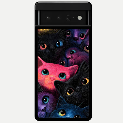  Cosmic Cats Dreams Glass Case For Google Pixel 6 Pro back cover – full design glossy printed glass finish