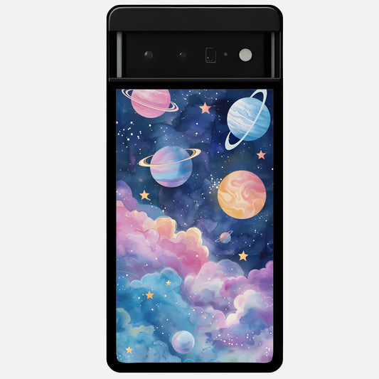  Cosmic Planet Dreams Glass Case For Google Pixel 6 Pro back cover – full design glossy printed glass finish