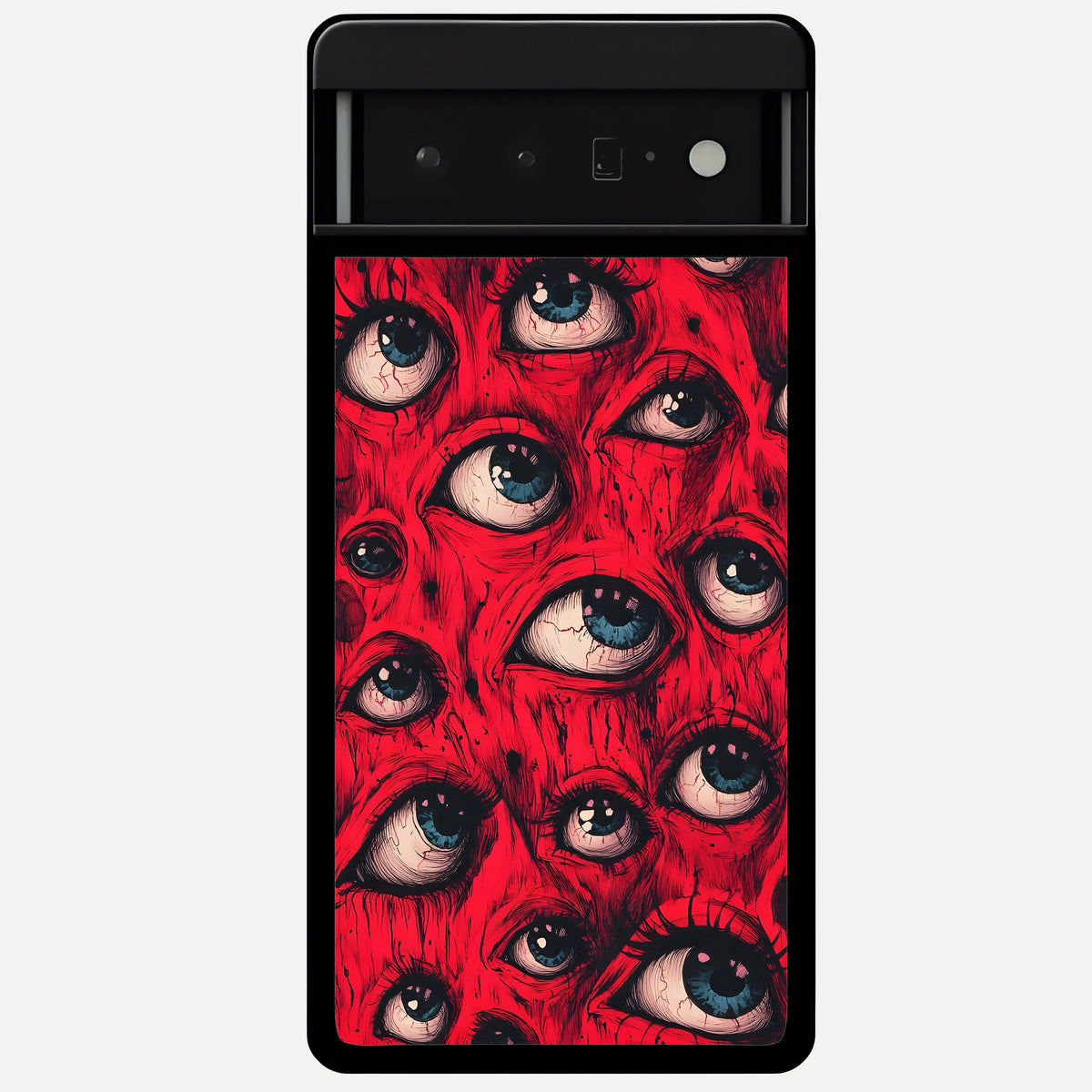  Crimson Watch Eyes Glass Case For Google Pixel 6 Pro back cover – full design glossy printed glass finish