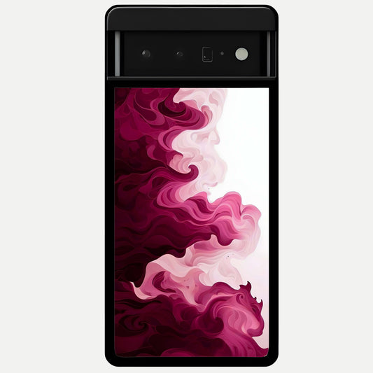  Crimson Wave Flow Glass Case For Google Pixel 6 Pro back cover – full design glossy printed glass finish