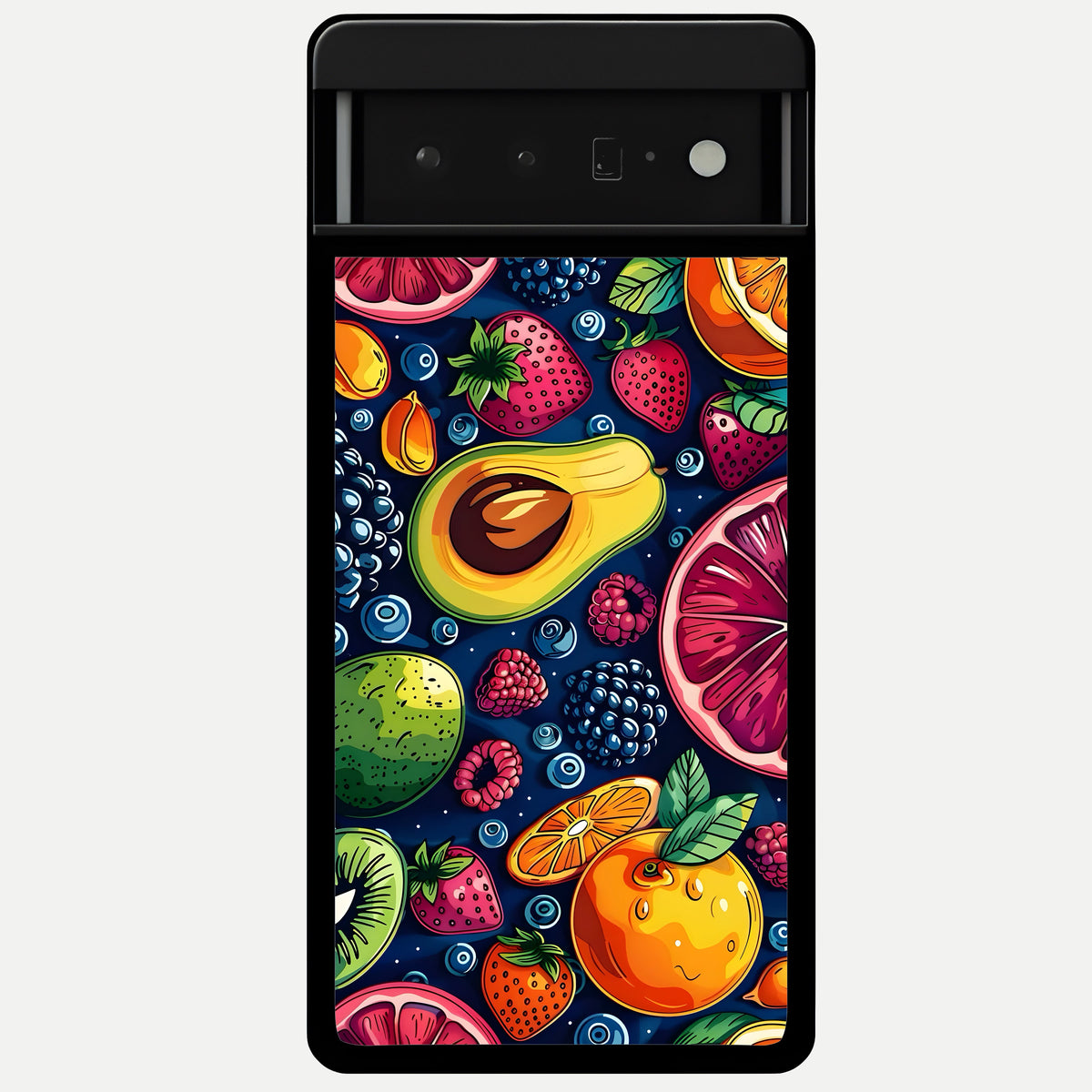  Cute Fruits Art Glass Case For Google Pixel 6 Pro back cover – full design glossy printed glass finish