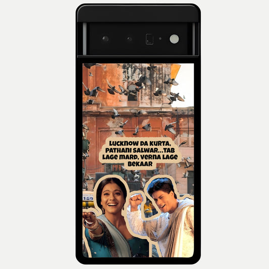  Desi Retro Vibes Glass Case For Google Pixel 6 Pro back cover – full design glossy printed glass finish
