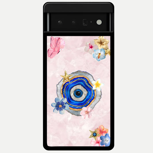  Divine Aura Bloom Glass Case For Google Pixel 6 Pro back cover – full design glossy printed glass finish