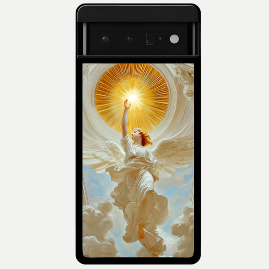  Divine Light Angel Glass Case For Google Pixel 6 Pro back cover – full design glossy printed glass finish