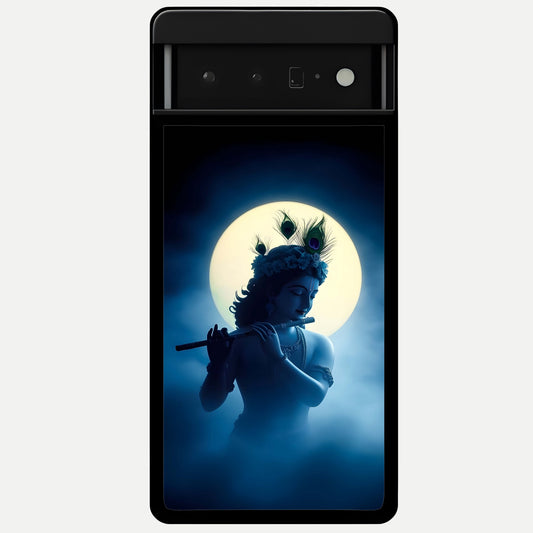  Divine Moon Flute Glass Case For Google Pixel 6 Pro back cover – full design glossy printed glass finish