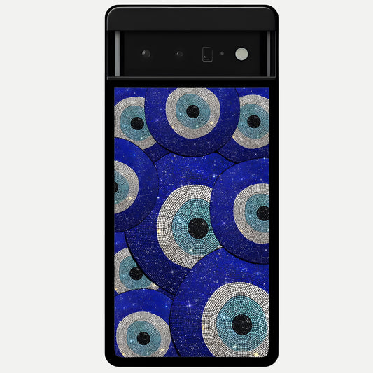  Galaxy Eye Flow Glass Case For Google Pixel 6 Pro back cover – full design glossy printed glass finish