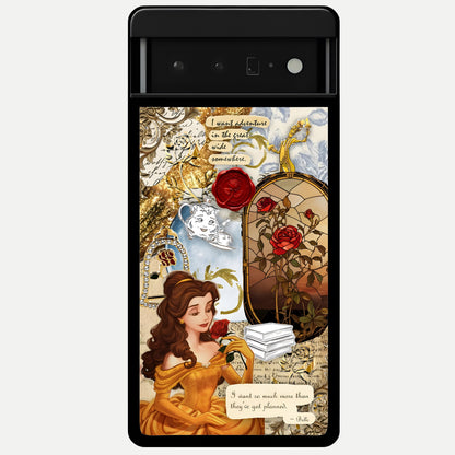  Golden Dream Belle Glass Case For Google Pixel 6 Pro back cover – full design glossy printed glass finish