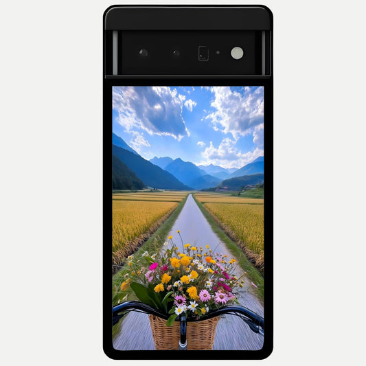  Golden Field Journey Glass Case For Google Pixel 6 Pro back cover – full design glossy printed glass finish