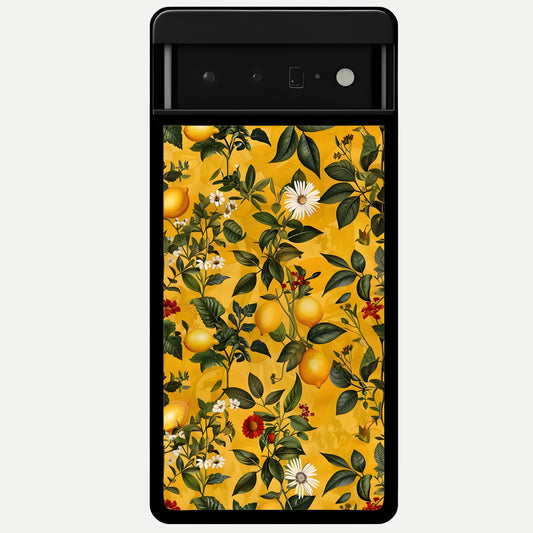  Golden Lemon Field Glass Case For Google Pixel 6 Pro back cover – full design glossy printed glass finish