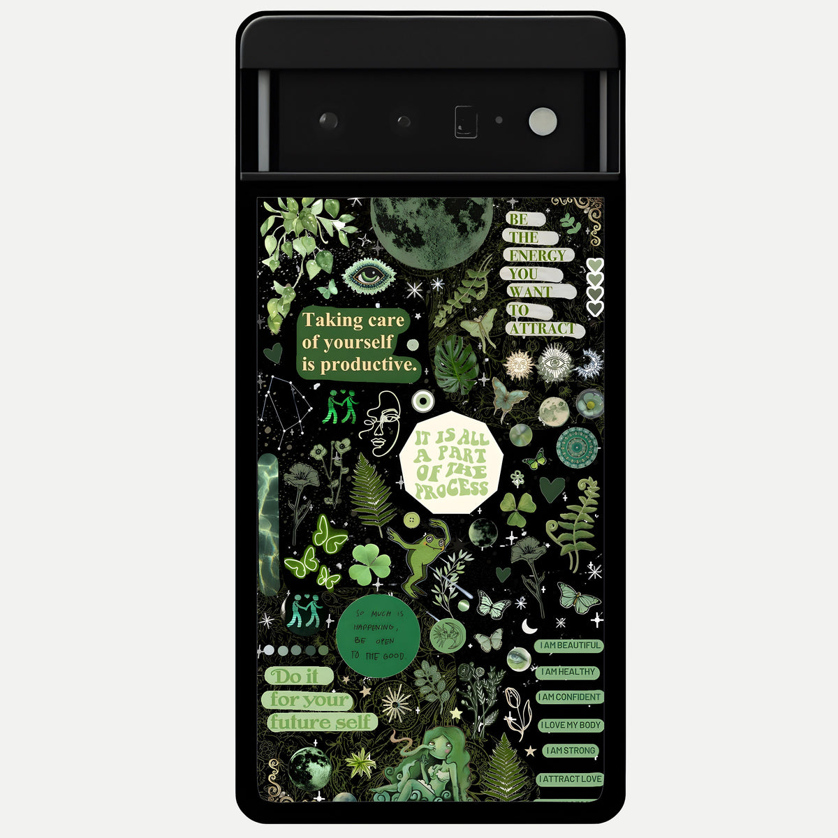  Green Mandala Pattern Glass Case For Google Pixel 6 Pro back cover – full design glossy printed glass finish