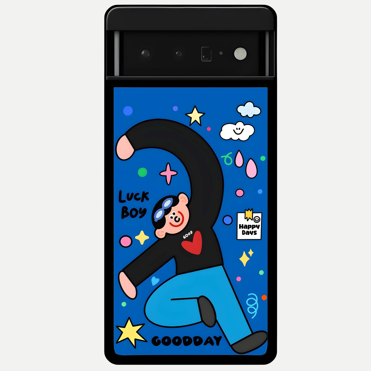  Happy Luck Vibe Glass Case For Google Pixel 6 Pro back cover – full design glossy printed glass finish