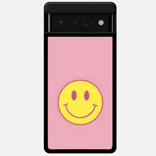  Happy Pink Mood Glass Case For Google Pixel 6 Pro back cover – full design glossy printed glass finish