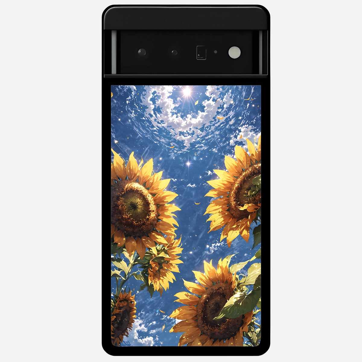  Heavenly Sunflower Rise Glass Case For Google Pixel 6 Pro back cover – full design glossy printed glass finish