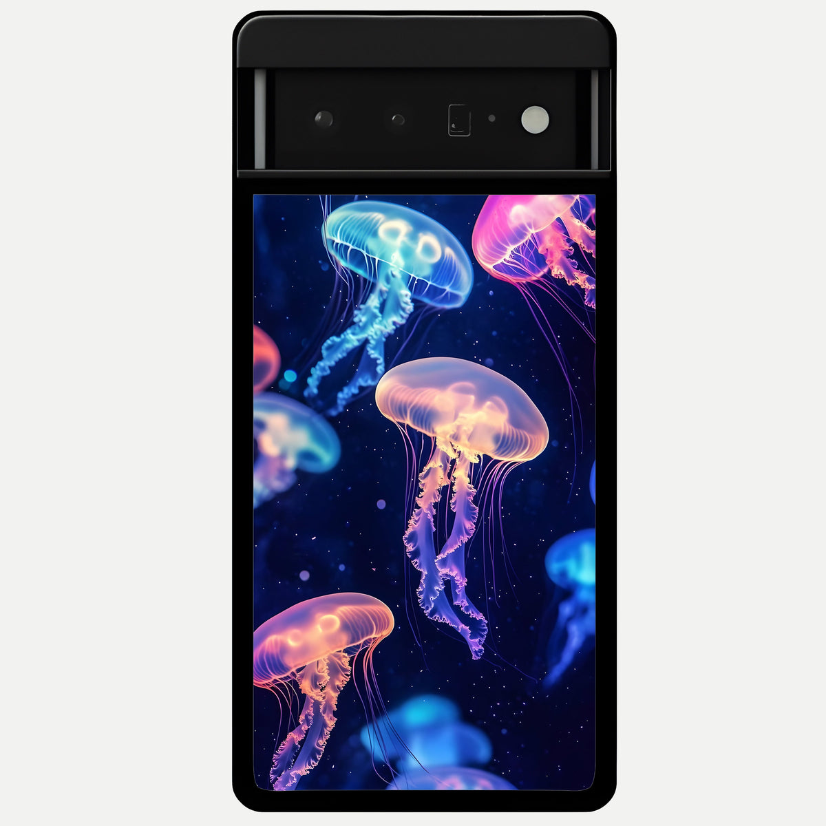  Jellyfish Pattern Glass Case For Google Pixel 6 Pro back cover – full design glossy printed glass finish