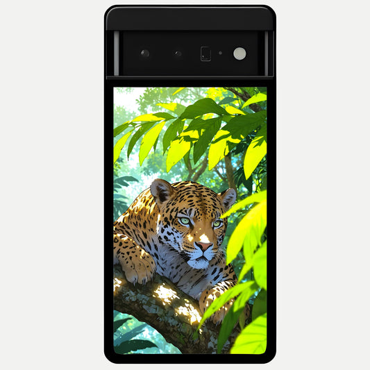  Leopard in Jungle Glass Case For Google Pixel 6 Pro back cover – full design glossy printed glass finish