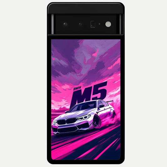  MS Neon Car Glass Case For Google Pixel 6 Pro back cover – full design glossy printed glass finish