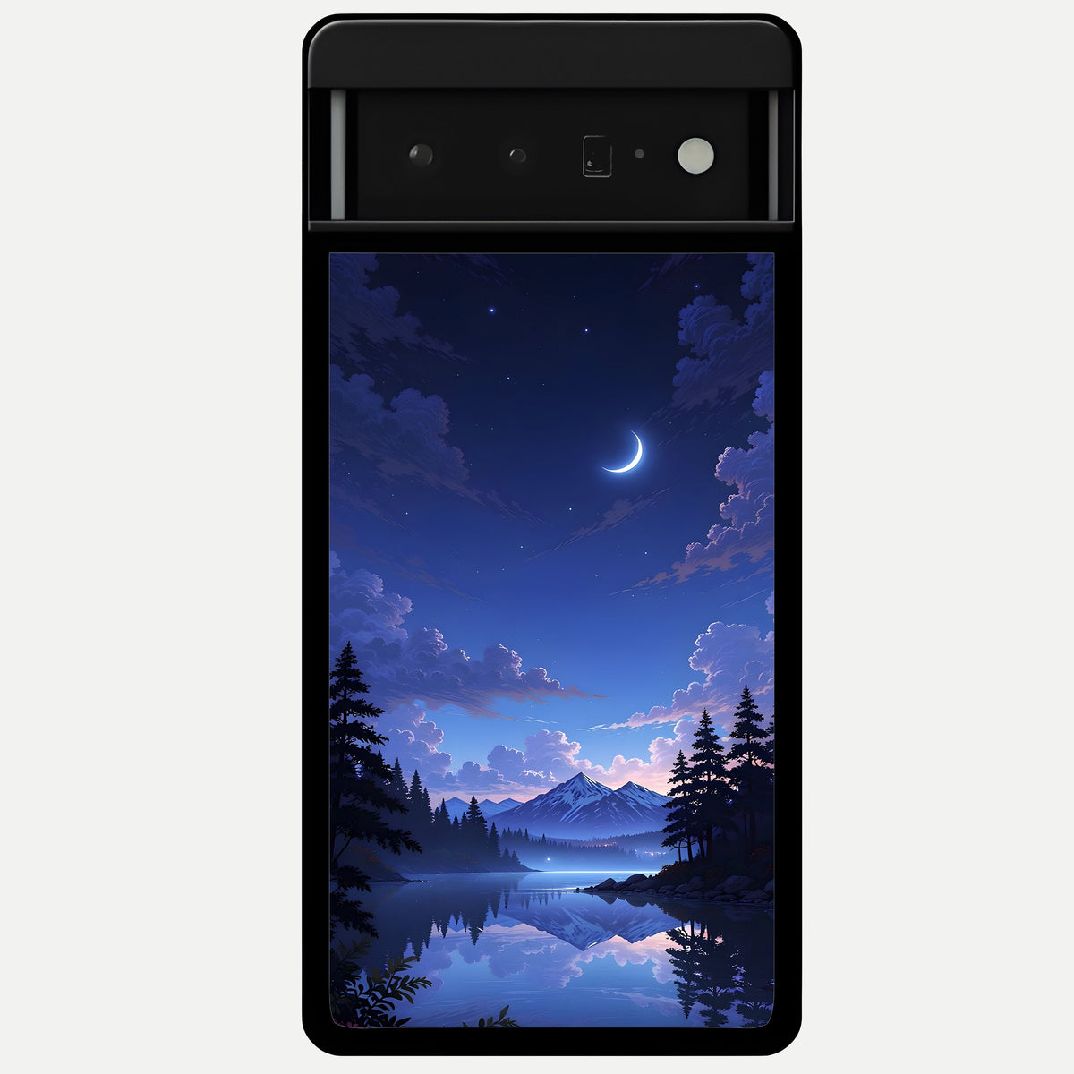  Midnight Lake Peace Glass Case For Google Pixel 6 Pro back cover – full design glossy printed glass finish