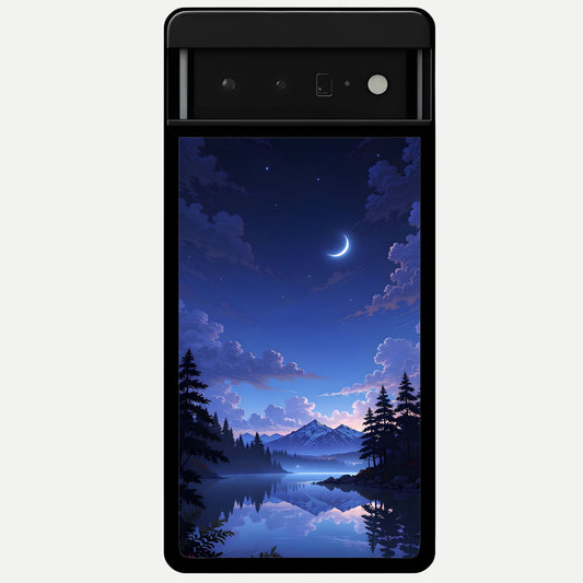  Midnight Lake Peace Glass Case For Google Pixel 6 Pro back cover – full design glossy printed glass finish
