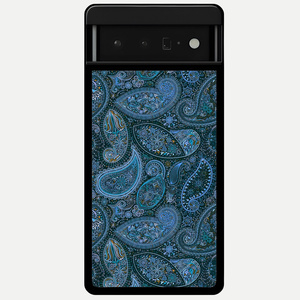  Midnight Paisley Glow Glass Case For Google Pixel 6 Pro back cover – full design glossy printed glass finish