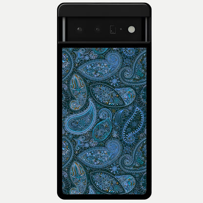  Midnight Paisley Glow Glass Case For Google Pixel 6 Pro back cover – full design glossy printed glass finish
