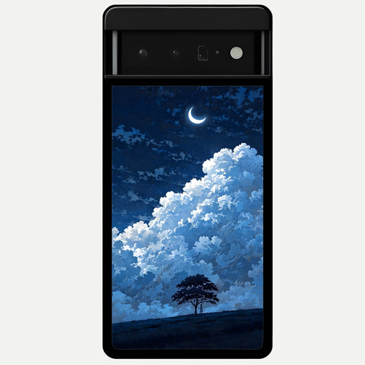  Midnight Sky Serenity Glass Case For Google Pixel 6 Pro back cover – full design glossy printed glass finish
