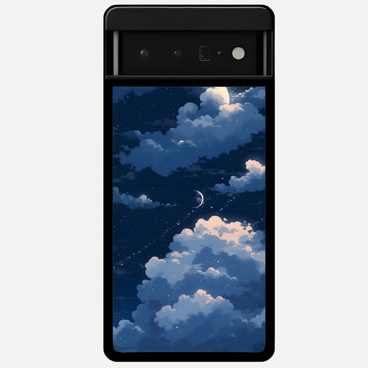  Moon Dream Haze Glass Case For Google Pixel 6 Pro back cover – full design glossy printed glass finish