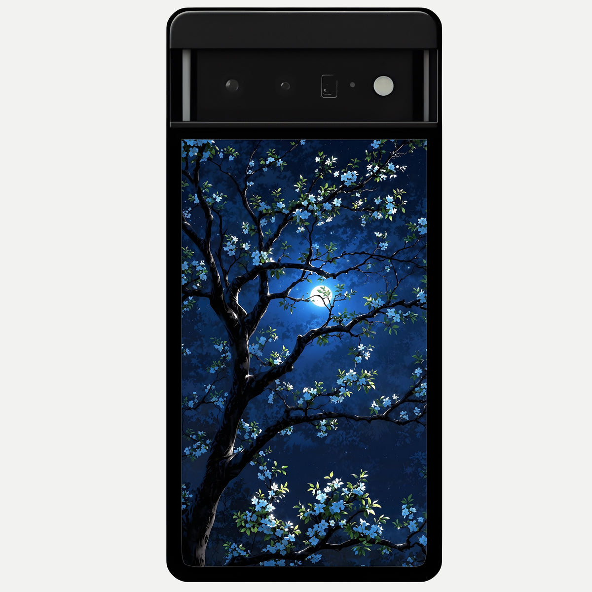  Mystic Floral Night Glass Case For Google Pixel 6 Pro back cover – full design glossy printed glass finish