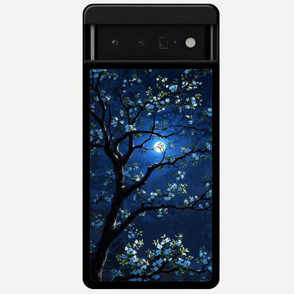  Mystic Floral Night Glass Case For Google Pixel 6 Pro back cover – full design glossy printed glass finish