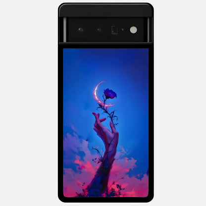  Mystic Hand Glass Case For Google Pixel 6 Pro back cover – full design glossy printed glass finish